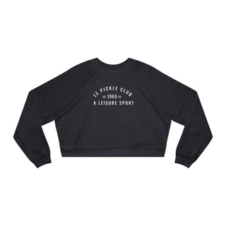 Black sweatshirt with white text on a white background
