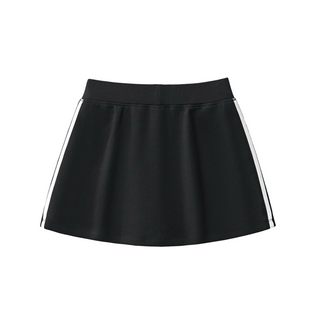 Black skirt with white stripes on a white background