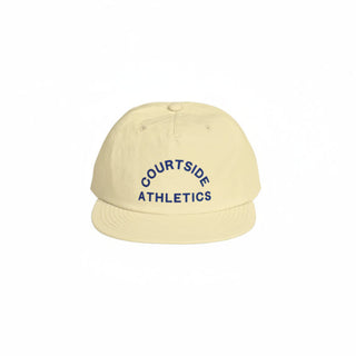 Beige cap with 'Courtside Athletics' text on a white background