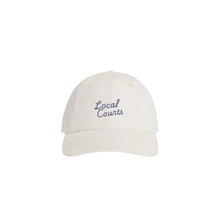 Beige cap with 'Local Courts' text on a white background