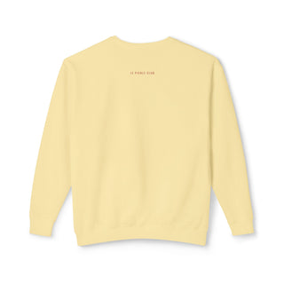 Light yellow sweater with 'Le Pickle Club' branding on a white background