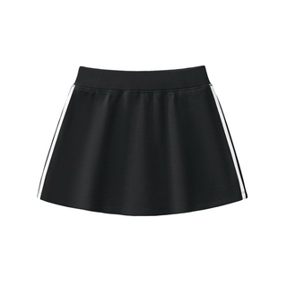 Black skirt with white stripes on a white background