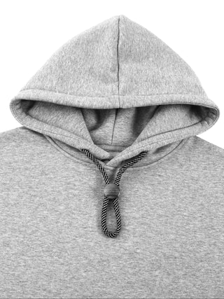 Gray hoodie with a hood on a white background